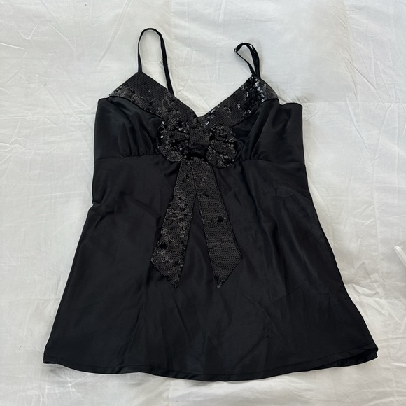 Charlotte Russe Sequin Bow Cami in black - Picture 2 of 6